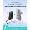INIU Portable Charger, 10000mAh 30W Fast Charging Power Bank, Built-in USB C Cable and Foldable AC Plug, Travel Essentials Battery Pack for iPhone 16 15, Samsung S25 S24, MacBook(Black)