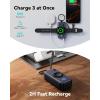 INIU 3-in-1 Portable Charger, 5000mAh Power Bank with Watch Charger & Built-in Cable, Compact 20W Fast Charging Battery Pack, Key Chain & Travel Essential for iPhone 16 15, Apple Watch, AirPods, etc(Green)