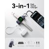 INIU 3-in-1 Portable Charger, 5000mAh Power Bank with Watch Charger & Built-in Cable, Compact 20W Fast Charging Battery Pack, Key Chain & Travel Essential for iPhone 16 15, Apple Watch, AirPods, etc(Purple)