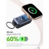 INIU 3-in-1 Portable Charger, 5000mAh Power Bank with Watch Charger & Built-in Cable, Compact 20W Fast Charging Battery Pack, Key Chain & Travel Essential for iPhone 16 15, Apple Watch, AirPods, etc(Purple)