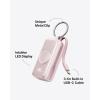 INIU 3-in-1 Portable Charger, 5000mAh Power Bank with Watch Charger & Built-in Cable, Compact 20W Fast Charging Battery Pack, Key Chain & Travel Essential for iPhone 16 15, Apple Watch, AirPods, etc(Pink)