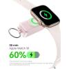 INIU 3-in-1 Portable Charger, 5000mAh Power Bank with Watch Charger & Built-in Cable, Compact 20W Fast Charging Battery Pack, Key Chain & Travel Essential for iPhone 16 15, Apple Watch, AirPods, etc(Pink)