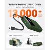 INIU 45W Portable Charger, Smallest 20000mAh Power Bank with Build in USB-C Cable, Fast Charging USB C in&Out Battery Pack, Travel Phone Charger for iPhone 17 16 15 Air Samsung S25 S24 Google, Green(Green)