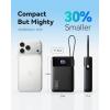 INIU 45W Portable Charger, Smallest 20000mAh Power Bank with Build in USB-C Cable, Fast Charging USB C in&Out Battery Pack, Travel Phone Charger for iPhone 17 16 15 Air Samsung S25 S24 Google, Green(Black)