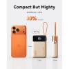 INIU 45W Portable Charger, Smallest 20000mAh Power Bank with Build in USB-C Cable, Fast Charging USB C in&Out Battery Pack, Travel Phone Charger for iPhone 17 16 15 Air Samsung S25 S24 Google, Green(Beige)