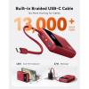 INIU 45W Portable Charger, Smallest 20000mAh Power Bank with Build in USB-C Cable, Fast Charging USB C in&Out Battery Pack, Travel Phone Charger for iPhone 17 16 15 Air Samsung S25 S24 Google, Green(Red)