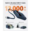 INIU 45W Portable Charger, Smallest 20000mAh Power Bank with Build in USB-C Cable, Fast Charging USB C in&Out Battery Pack, Travel Phone Charger for iPhone 17 16 15 Air Samsung S25 S24 Google, Green(Blue)