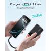 INIU Portable Charger, Smallest 22.5W 20000mAh USB C in & Out Power Bank Fast Charging, PD 3.0+QC 4.0 LED Display Phone Battery Pack Compatible with iPhone 17 16 15 14 Pro Samsung S24 Google, Beige(Black)