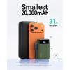 INIU Portable Charger, Smallest 22.5W 20000mAh USB C in & Out Power Bank Fast Charging, PD 3.0+QC 4.0 LED Display Phone Battery Pack Compatible with iPhone 17 16 15 14 Pro Samsung S24 Google, Beige(Green)