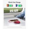 INIU Portable Charger, Smallest 22.5W 20000mAh USB C in & Out Power Bank Fast Charging, PD 3.0+QC 4.0 LED Display Phone Battery Pack Compatible with iPhone 17 16 15 14 Pro Samsung S24 Google, Beige(Red)