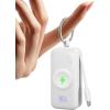 INIU 3-in-1 Portable Charger, 5000mAh Power Bank with Watch Charger & Built-in Cable, Compact 20W Fast Charging Battery Pack, Key Chain & Travel Essential for iPhone 16 15, Apple Watch, AirPods, etc(White)