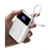 INIU 45W Portable Charger, Smallest 20000mAh Power Bank with Build in USB-C Cable, Fast Charging USB C in&Out Battery Pack, Travel Phone Charger for iPhone 17 16 15 Air Samsung S25 S24 Google, Green(White)