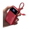 INIU 45W Portable Charger, Smallest 20000mAh Power Bank with Build in USB-C Cable, Fast Charging USB C in&Out Battery Pack, Travel Phone Charger for iPhone 17 16 15 Air Samsung S25 S24 Google, Green(Red)