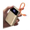 INIU 45W Portable Charger, Smallest 20000mAh Power Bank with Build in USB-C Cable, Fast Charging USB C in&Out Battery Pack, Travel Phone Charger for iPhone 17 16 15 Air Samsung S25 S24 Google, Green(Beige)