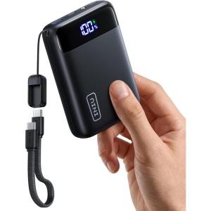 INIU Portable Charger, Smallest 22.5W 20000mAh USB C in & Out Power Bank Fast Charging, PD 3.0+QC 4.0 LED Display Phone Battery Pack Compatible with iPhone 17 16 15 14 Pro Samsung S24 Google, Beige(Black)